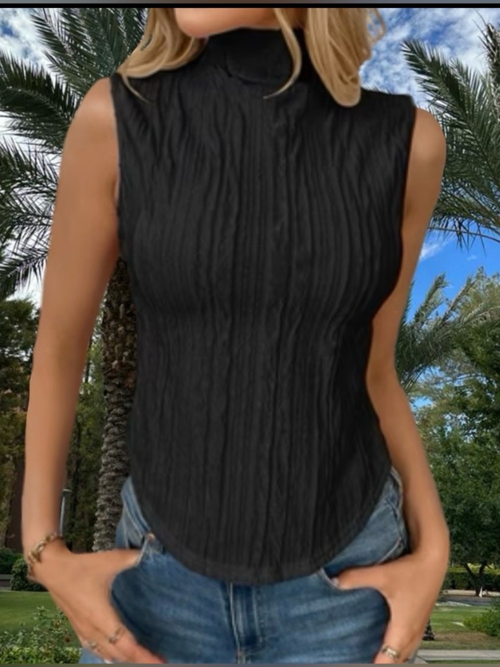 Chic Textured Tank Top